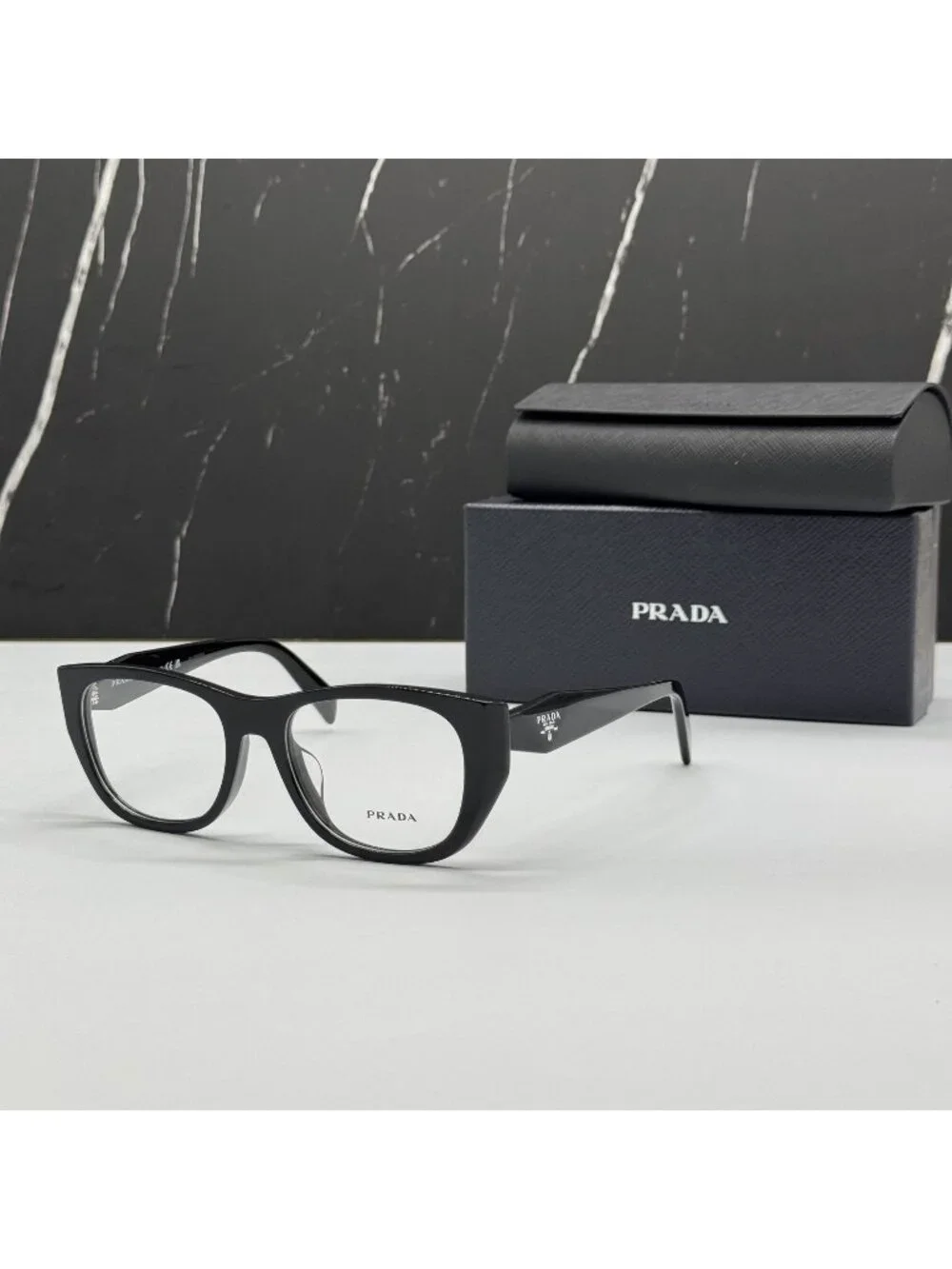 NEW PRADA PRA18VF 16K1O1 EYEGLASSES PR A18VF 16K1O1 BLACK WOMEN CAT EYE VPR A18V